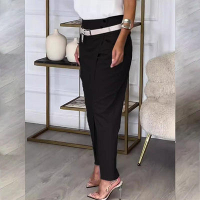 Women’s Casual Pants Solid Color Irregular Stylish Fit