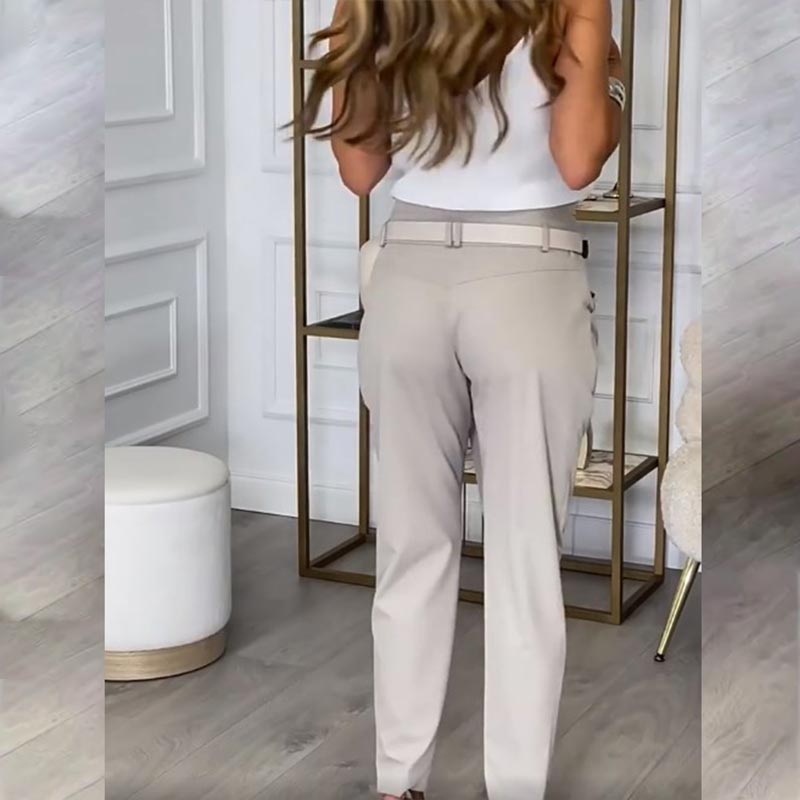 Women’s Casual Pants Solid Color Irregular Stylish Fit