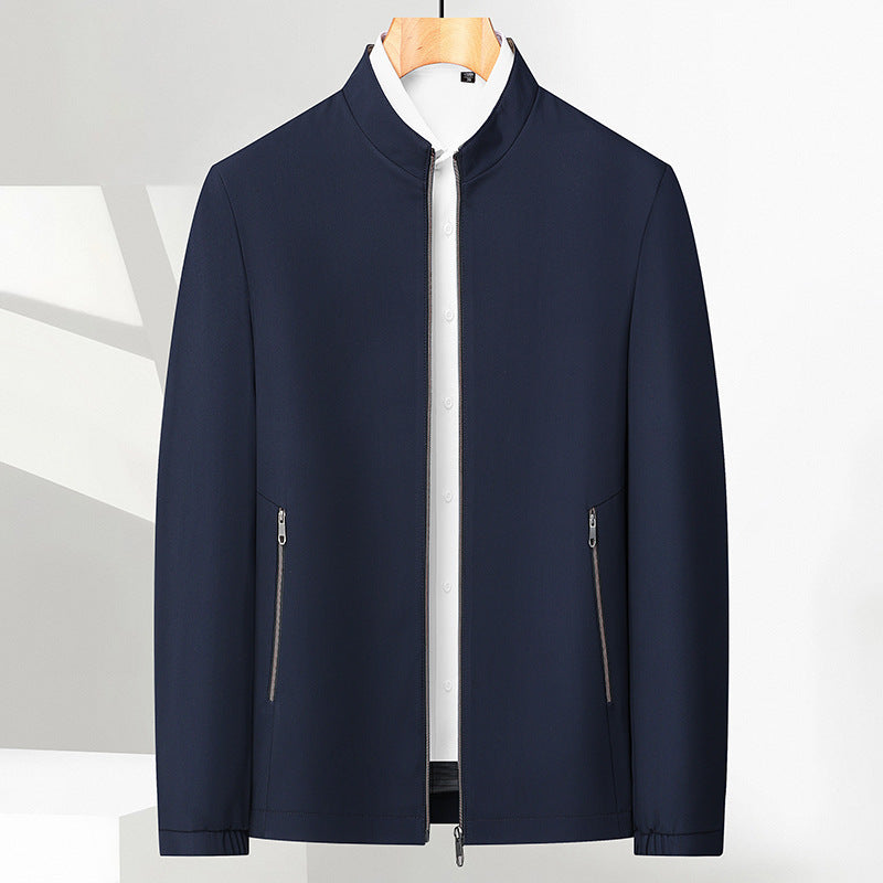 Men's Standing Collar Zipper Jacket Casual Lightweight Outerwear
