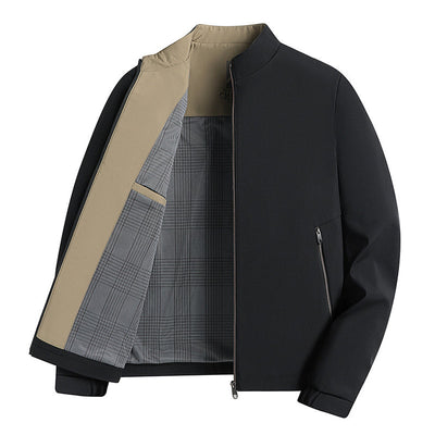 Men's Standing Collar Zipper Jacket Casual Lightweight Outerwear