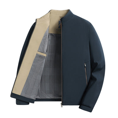 Men's Standing Collar Zipper Jacket Casual Lightweight Outerwear