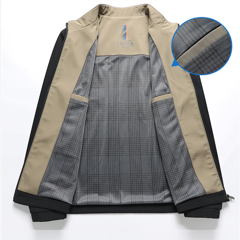 Men's Standing Collar Zipper Jacket Casual Lightweight Outerwear