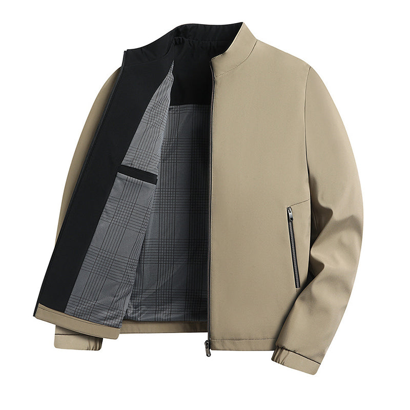 Men's Standing Collar Zipper Jacket Casual Lightweight Outerwear