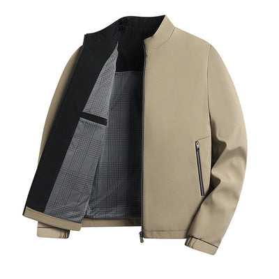 Men's Standing Collar Zipper Jacket Casual Lightweight Outerwear