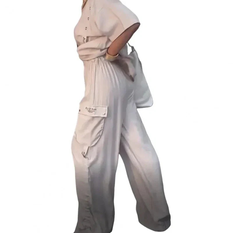 Women's Two-Piece Suit Round Neck T-Shirt And Trousers Set