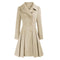 Women's A-line Tweed Coat Slim Fit Long Stylish Outerwear