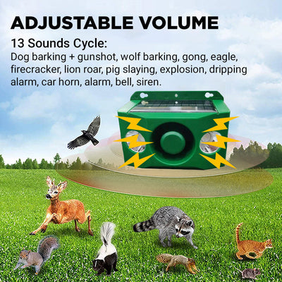 Beast Repellent Solar Warning Lights With Loud Sound Alarm