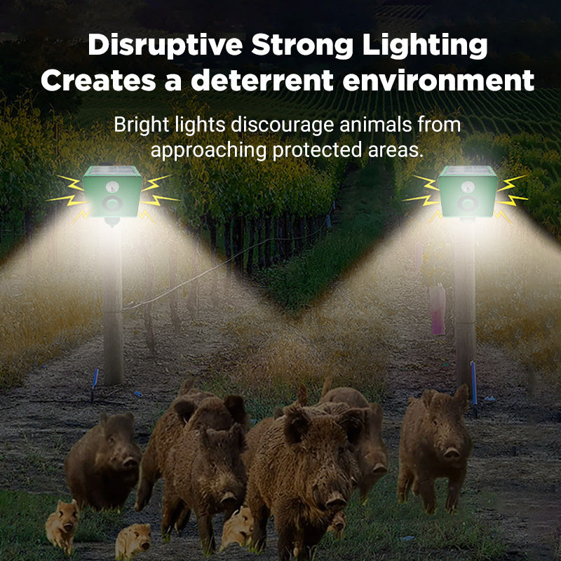 Beast Repellent Solar Warning Lights With Loud Sound Alarm