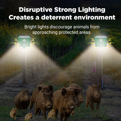 Beast Repellent Solar Warning Lights With Loud Sound Alarm
