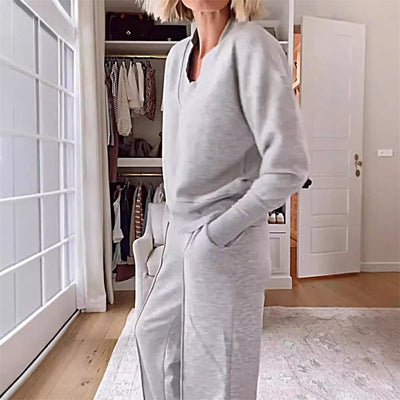 Women's Casual Fashion Set Comfortable Top And Trousers Outfit