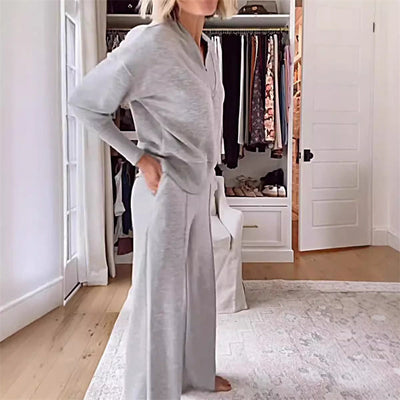 Women's Casual Fashion Set Comfortable Top And Trousers Outfit
