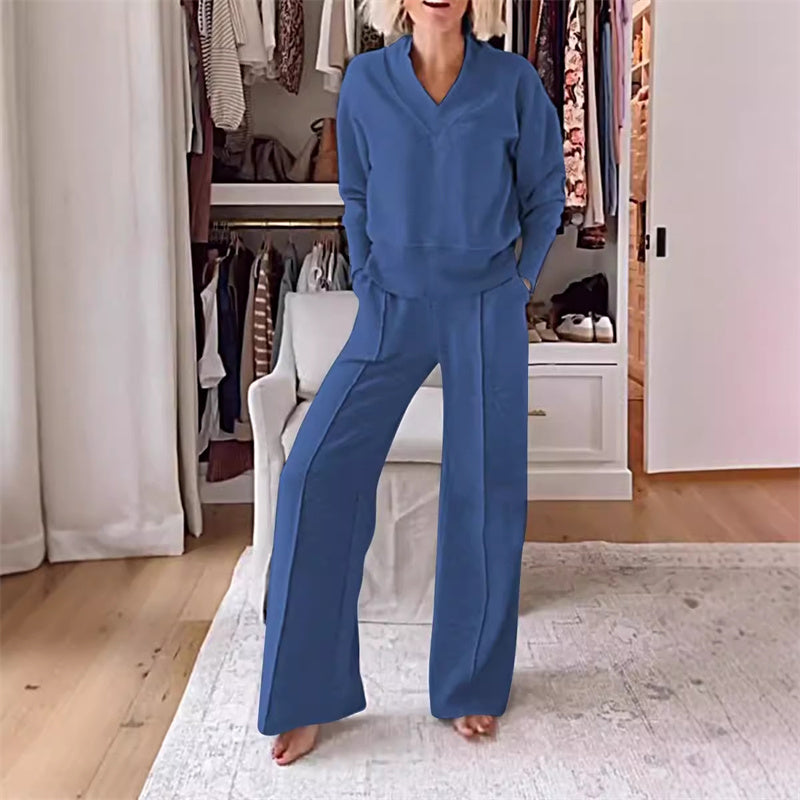 Women's Casual Fashion Set Comfortable Top And Trousers Outfit