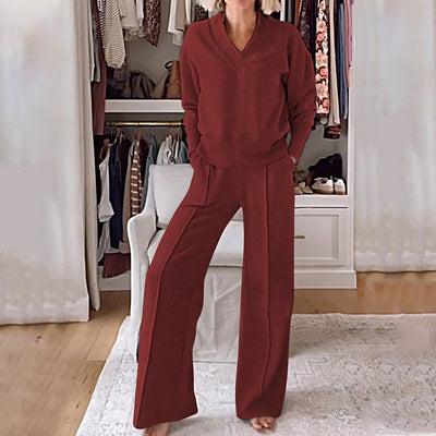 Women's Casual Fashion Set Comfortable Top And Trousers Outfit