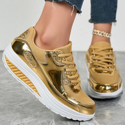 Women’s Platform Sneakers Casual Sparkling Trendy Comfortable Shoes