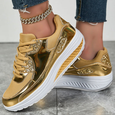 Women’s Platform Sneakers Casual Sparkling Trendy Comfortable Shoes