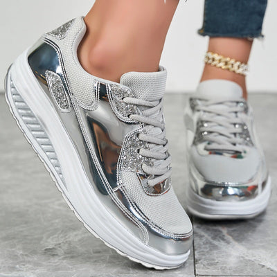 Women’s Platform Sneakers Casual Sparkling Trendy Comfortable Shoes