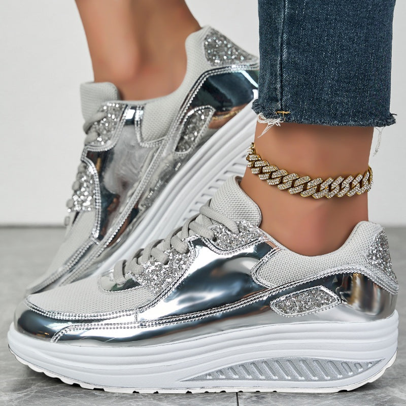 Women’s Platform Sneakers Casual Sparkling Trendy Comfortable Shoes