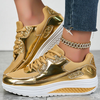 Women’s Platform Sneakers Casual Sparkling Trendy Comfortable Shoes