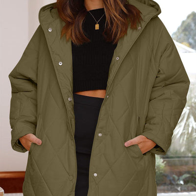Women's Lightweight Hooded Quilted Jacket Trendy Winter Outerwear