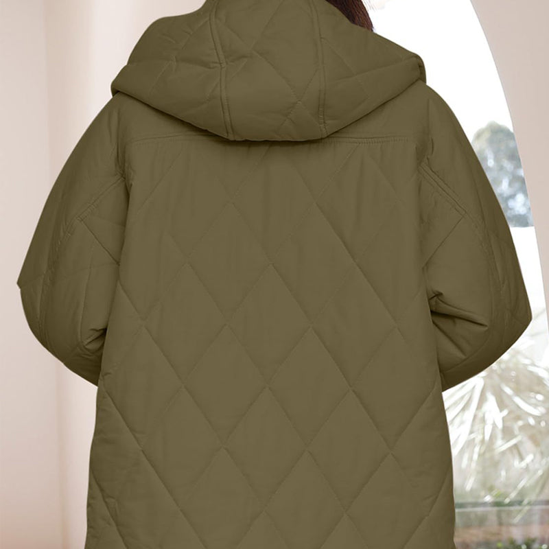 Women's Lightweight Hooded Quilted Jacket Trendy Winter Outerwear