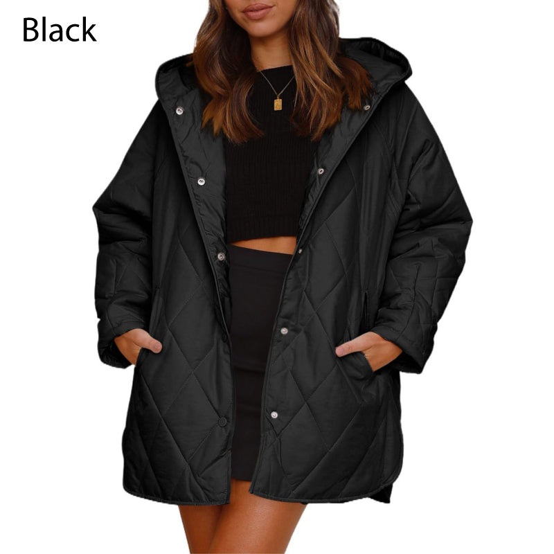 Women's Lightweight Hooded Quilted Jacket Trendy Winter Outerwear
