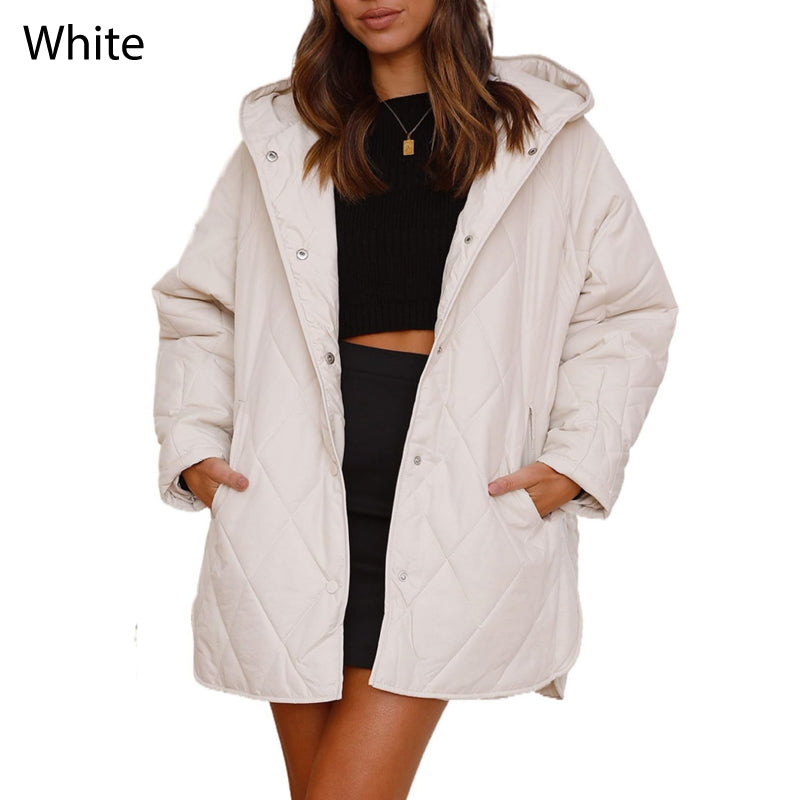 Women's Lightweight Hooded Quilted Jacket Trendy Winter Outerwear