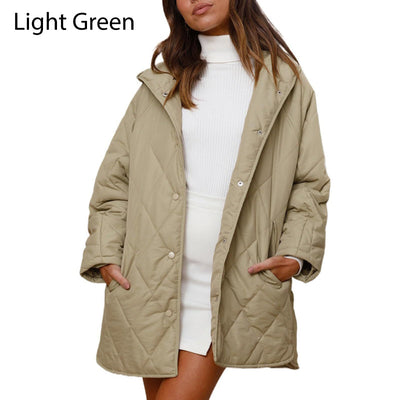 Women's Lightweight Hooded Quilted Jacket Trendy Winter Outerwear