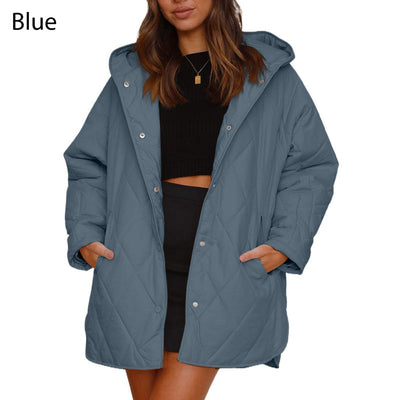 Women's Lightweight Hooded Quilted Jacket Trendy Winter Outerwear