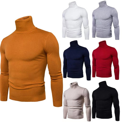 Men's Warm Turtleneck Sweater Soft Comfortable Winter Knitwear