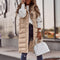 Women's Long Sleeveless Vest With Hood Stylish Winter Outerwear