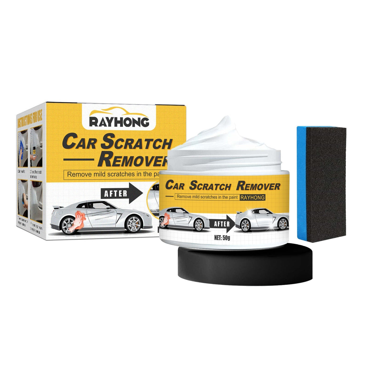 Car Scratch Remover Polishing Compound With Sponge For Smooth Finish