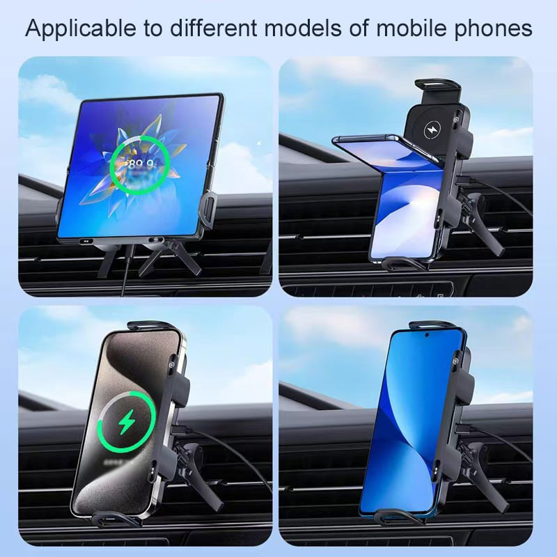 Wireless Car Phone Holder Adjustable Mobile Phone Pad Stand