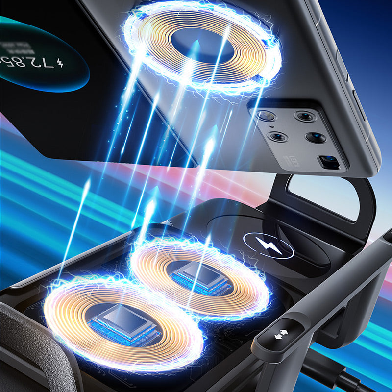 Wireless Car Phone Holder Adjustable Mobile Phone Pad Stand