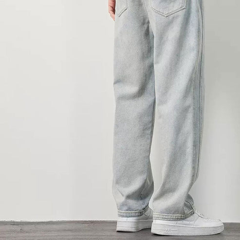 Men's Loose Straight Jeans Comfortable Durable Casual Denim Pants