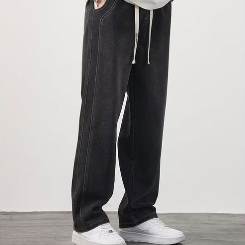 Men's Loose Straight Jeans Comfortable Durable Casual Denim Pants