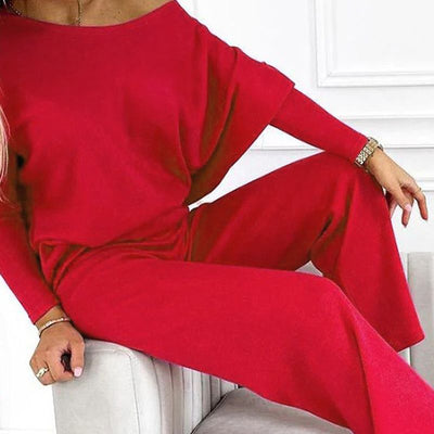 Women's Pullover And Pants Set Solid Color Loose Fit Comfort
