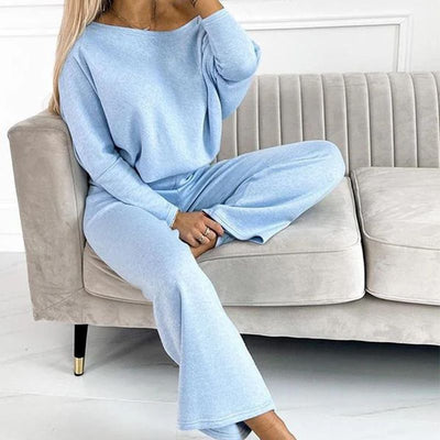 Women's Pullover And Pants Set Solid Color Loose Fit Comfort