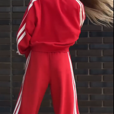 Two-Piece Casual Lounge Set Striped V-Neck Sweat And Pants