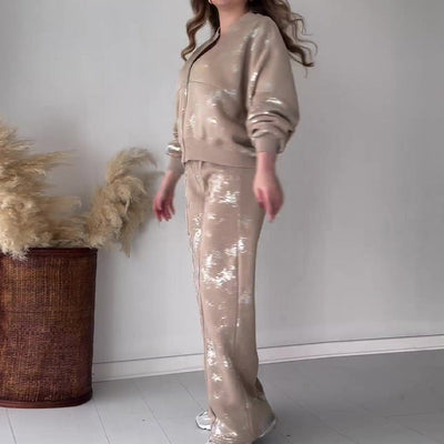 Casual Sweatshirt Set Two-Piece Comfortable Stylish Outfit