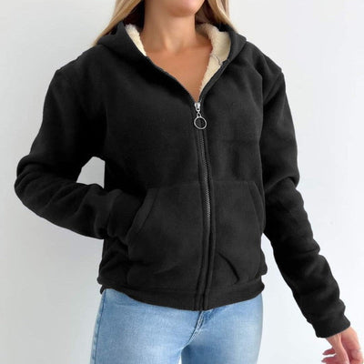 Women's Lined Zip-Up Hoodie Cozy Warm Lightweight Sweatshirt