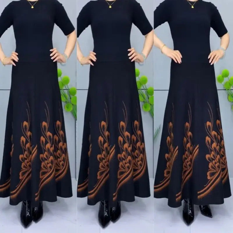 High-Waist A-Line Skirt Faux Wool Elegant Women’s Fashion