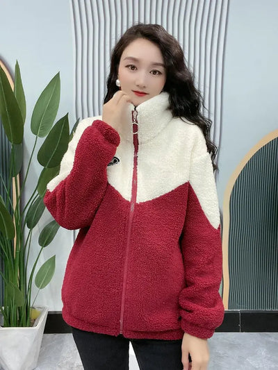 Winter Fleece Jacket Warm Soft Cozy Outdoor Casual Wear