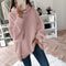 Women’s Oversized Turtleneck Sweater Solid Color Knit Pullover