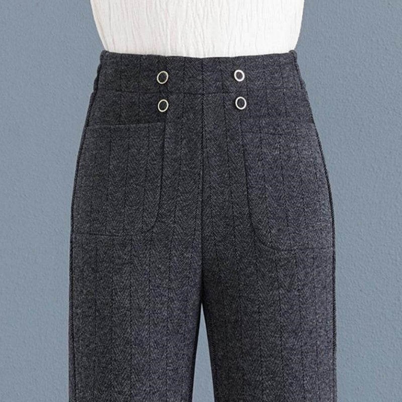 Women's Thickened Casual Pants Slightly Flared Straight Fit