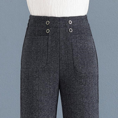 Women's Thickened Casual Pants Slightly Flared Straight Fit