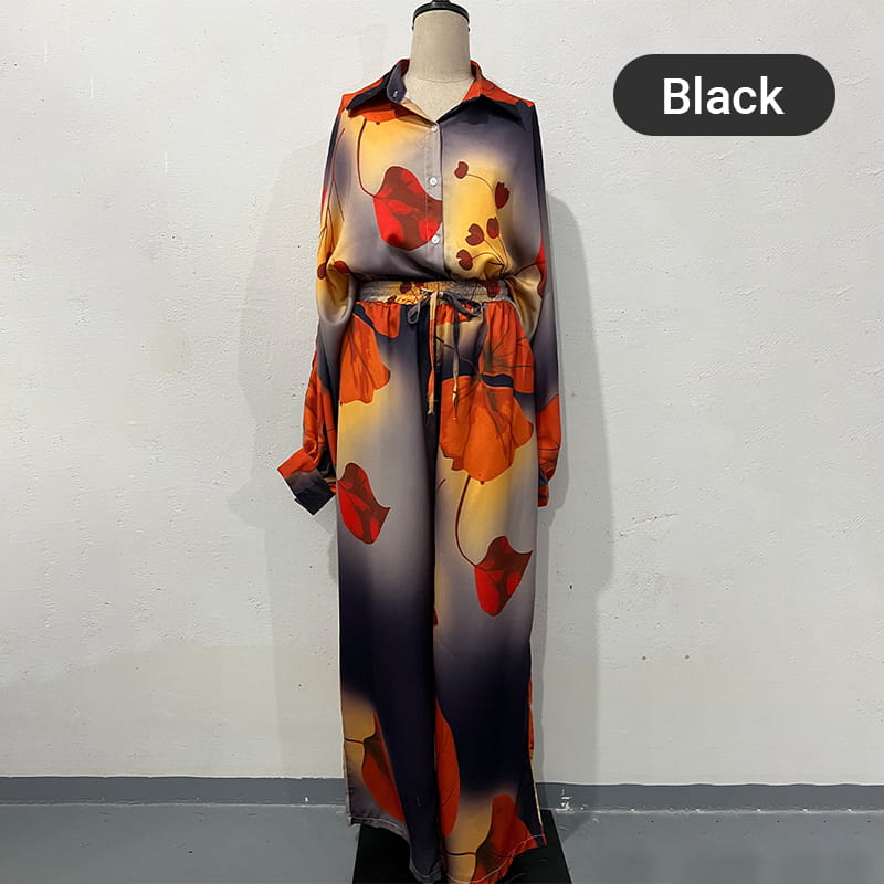 Women's Elegant Two-Piece Set Long Sleeve Top And Pants