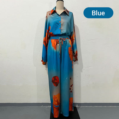 Women's Elegant Two-Piece Set Long Sleeve Top And Pants