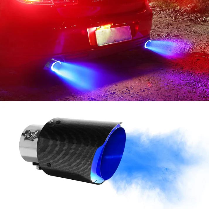 Car Tuning LED Exhaust Muffler Tip Carbon Fiber Heat Resistant