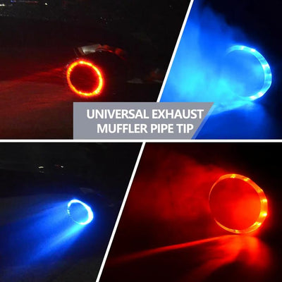 Car Tuning LED Exhaust Muffler Tip Carbon Fiber Heat Resistant