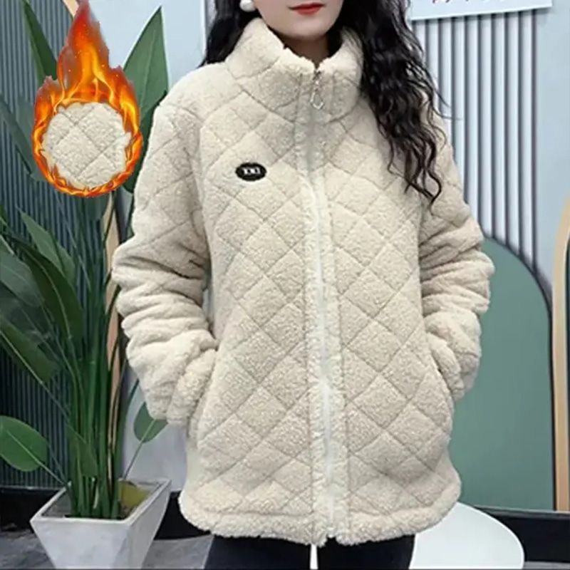 Women’s Faux Cashmere Thermal Coat Thick Warm Winter Jacket